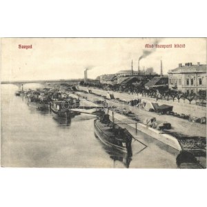 1913 Szeged, Alsó tiszaparti kikötő, gyárak