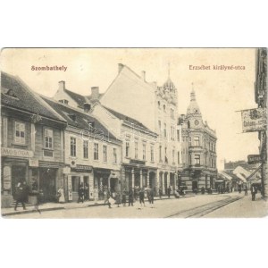 1912 Szombathely, Erzsébet királyné utca, dohány és szivar áruda, bútor raktár, Edenhoffer, Legáth testvérek...
