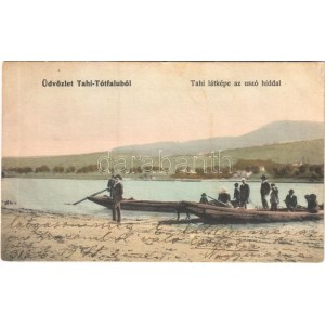 Tahitótfalu, Tahi-Tótfalu; Tahi látképe az úszó híddal (EB)