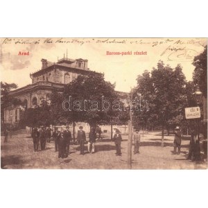 1907 Arad, Baross parki részlet, dohány és szivar eladás, kioszk. W.L. 507. / park, kiosk, tobacco shop (EK...