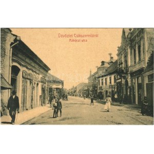 1909 Csíkszereda, Miercurea Ciuc; Rákóczi utca, Fekete és Nagy Gyula üzlete. W.L. (?) 1788. / street...