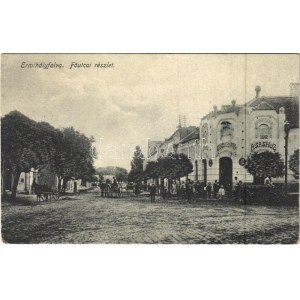 1919 Érmihályfalva, Valea lui Mihai; Fő utca, Mátrai Ákos Gyógyszertára a Sashoz / main street, pharmacy (fl...