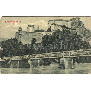 1912 Árvaváralja, Oravsky Podzámok; Árva vára. W.L. Bp. 305. / Oravsky hrad / castle (szakadások / tears...