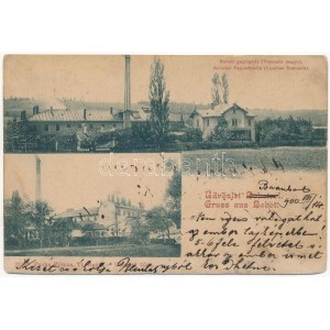 1900 Bobót, Bobot (Trencsén, Trencín); papírgyár. Fuchs Vilmos kiadása / paper factory (EK)