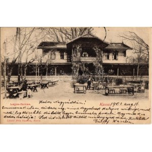 1902 Kassa, Kosice; Lajos-forrás és vendéglő, kert / hotel and restaurant, garden