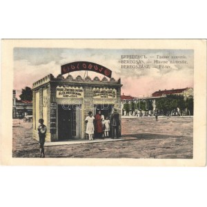 1923 Beregszász, Beregovo, Berehove; Fő tér, Globus élelmi cikkek árusítása, hírlap hirdető és reklám iroda, üzlet ...