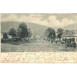 1904 Rahó, Rachov, Rahiv, Rakhiv; Piac részlet és indóház, vasútállomás. Némethi J. felvétele / market square...