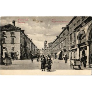 1906 Dubrovnik, Ragusa; Placa / Hauptstrasse / main street, folklore, shop of Giuseppe Pini (fl)