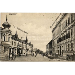 1915 Vinkovce, Vinkovci; Palaca Brodske im opcine, Kr. velika gimnazija / utca, Brod palota, gimnázium, J...