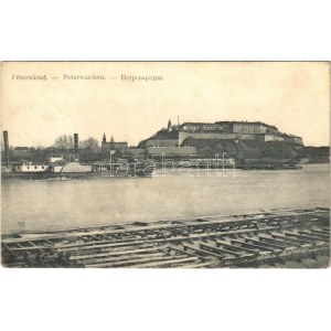 1913 Pétervárad, Peterwardein, Petrovaradin (Újvidék, Novi Sad); vár, nyitott hajóhíd...