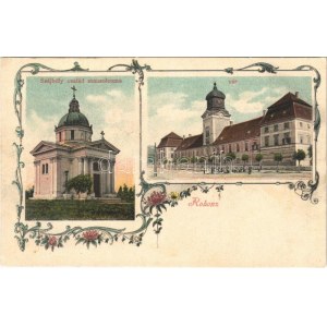 Rohonc, Rechnitz, Rohunac; Szájbély család mauzóleuma, vár / mausolem, castle. Art Nouveau, floral...