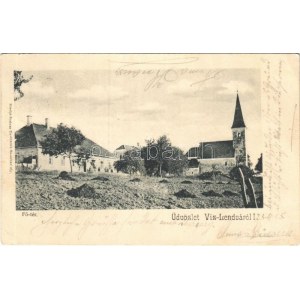 1905 Vízlendva, Víz-Lendva, Sveti Jurij; Fő tér, templom / main square, church (EK)