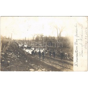 1906 Town of Brannan (Spirit, Wisc.), Decoration Day parade with American flags. photo (EK)
