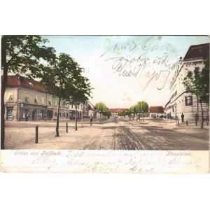 1904 Feldbach (Steiermark), Hauptplatz / main square, hotel, shops (fl)