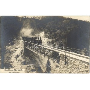 Kirchberg-Mariazell bei Wienerbruck / narrow-gauge railway, bridge, locomotive