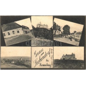 1909 Leobendorf bei Korneuburg, Schloss, Strasse, Karl Laa Gasthaus zum Grünen Baum / castles, street...