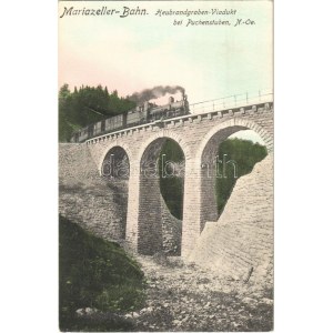 Mariazeller-Bahn, Heubrandgraben Viadukt bei Puchenstuben / railway bridge, locomotive