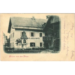 1899 (Vorläufer) Sankt Niklas an der Drau (Villach), Gasthaus zum Kreuzwirth. P. Gailer ...