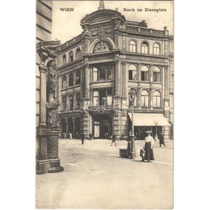 1909 Wien, Vienna, Bécs; Stock im Eisenplatz, Philipp Haas & Sohne / street corner, shop (EK)
