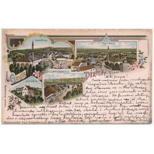 1908 Derventa, Gradska Moschee, Begova Moschee, Serbische Gasse und Kirche / mosques, Serbian street and church...