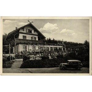 Mariánské Lázne, Marienbad; Höhencafe Wolfenstein, Besitzer Franz Marass / cafe, automobile (EK)