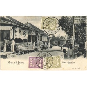 1913 Samarinda (Borneo), Straat / street, shops. TCV card (Rb)