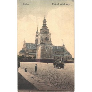 1916 Kielce, Kosciól katedralny / church cathedral, square + K.u.K. GRUPPE OBERSTULLRICH