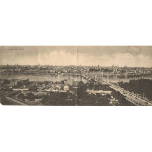 Warsaw, Warszawy, Warschau; 4-tiled panoramacard (damaged, missing corners)