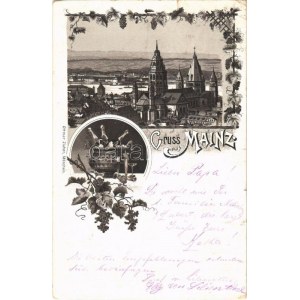 1896 (Vorläufer) Mainz. Ottmar Zieher Art Nouveau, floral, litho (fl)