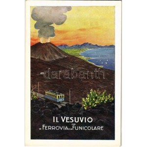 Vesuvio con la Ferrovia e la Funicolare / Mount Vesuvius with Railway and Funicular...