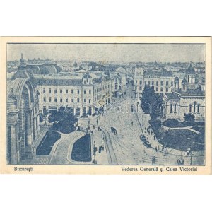 1916 Bucuresti, Bucharest, Bukarest; vedere generala si Calea Victoriei / street