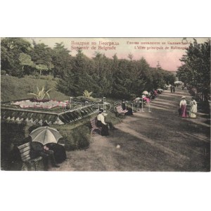 1908 Belgrade, Belgrád, Beograd; L'allée principale de Kalimegdan / castle promenade