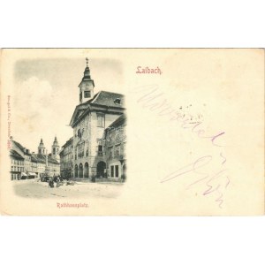 1898 (Vorläufer!) Ljubljana, Laibach; Rathhausplatz / town hall square, market