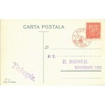 Román bélyegek és címer térképpel. Dombornyomott litho / Romanian stamps and coat of arms with map...