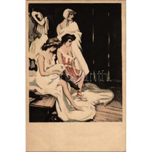 Gently erotic art postcard. Simplicissimus-Karte Serie VIII. No. 3. s: Reznicek