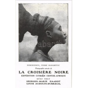 Nobosodrou, Femme Mangbetou. Photographie extraite de La Croisiere Noire / African folklore, hairstyle (EK...