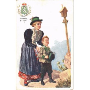 Steiermark / La Styrie / Osztrák népviselet és címer / Austrian folklore and coat of arms. B.K.W.I. 547-19. s...