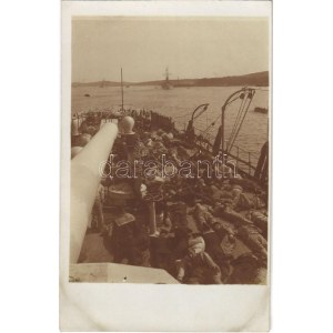 1914 Sibenik, Sebenico; SMS Zrínyi az Osztrák-Magyar Haditengerészet Radetzky-osztályú pre-dreadnought csatahajó, ...