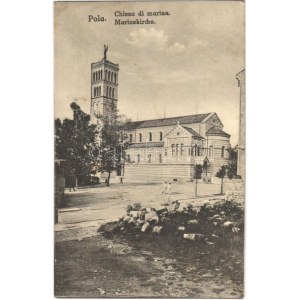 1917 Pola, Pula; Chiesa di marina / K.u.K. Kriegsmarine Marinekirche / Austro-Hungarian Navy church / Osztrák...