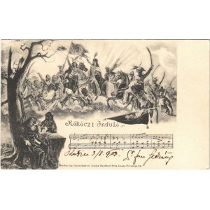 1903 Rákóczi Induló kottával. Nyulászi Béla kiadása Kassán / Hungarian military march with music sheet (EK...