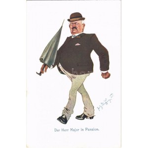 Der Herr Major in Pension. K.u.K. Militärhumor / Osztrák-magyar katonai humor / Austro-Hungarian military humour. B.K.W...
