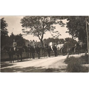 1910 Wien, Vienna, Bécs; Osztrák-magyar katonák hatosfogatban / K.u.K. (Austro-Hungarian) military six-horse cart...