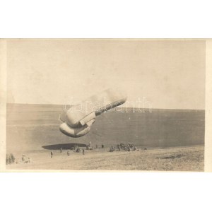 Első világháborús osztrák-magyar katonai felderítő léghajó / WWI K.u.K. military exploratory airship. photo (fl...