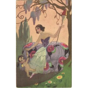 Italian Art Nouveau postcard. Ballerini & Fratini 237. s: Chiostri (EK)