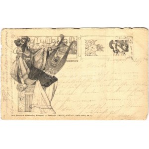 1900 Art Nouveau. Theo. Stroefer's Kunstverlag, Nürnberg. Postkarte Pallas Athene Serie XXV B, Nr. 1...