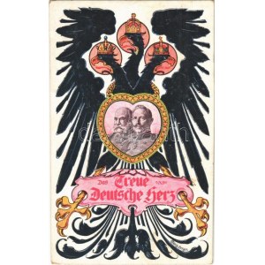 Das Treue Deutsche Herz. Viribus Unitis / Franz Joseph and Wilhelm II. Art Nouveau s: Georg Berger (fl...