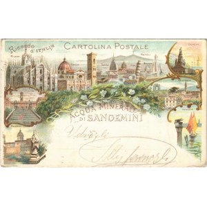 1900 Acqua Minerale di Sangemini. Ricordo d'Italia, Cartolina Postale / Italian mineral water advertisement ...