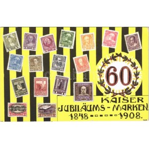 1848-1908 Kaiser Jubiläums Marken, Franz Josef I. / Franz Joseph's 60th anniversary of reign, stamps. Art Nouveau, B.K...