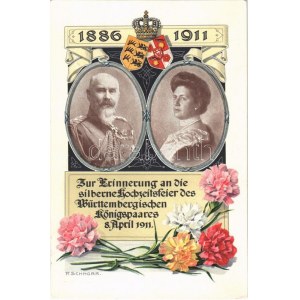 1886-1911 Zur Erinnerung an die silbernehochzeitsfeier des Württembergischen Königspaares 8. April ...