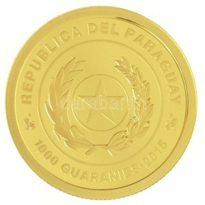 Paraguay 2015. 1000G Au Nyári Olimpia - Rio de Janerio 2016 (3,37g/0.900) C:PP Paraguay 2015. 1000 Guaraníes Au ...